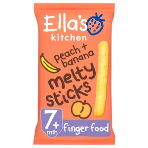 Ella's Kitchen Peach And Banana Melty Sticks Baby Snack 7+ Months Organic 16G