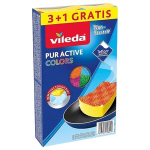 Vileda Sponge Pur Active Colors 4 Pieces