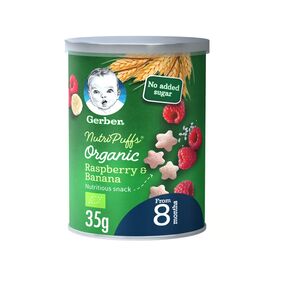 Gerber Organic Nutri Puffs Rasparry & Banana Baby Food 35G