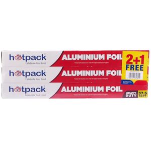 Hotpack Plain Aluminum Foil Free 11 Micron 37.5 Square Feet 2+1 Pcs