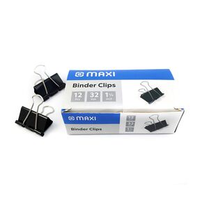 Maxi Binder Clip 32 Mm Black 12'S Mx-Bcl32