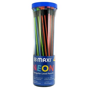 Maxi Pencil Triangular Black Lead Hb Neon Jar 30 Pieces