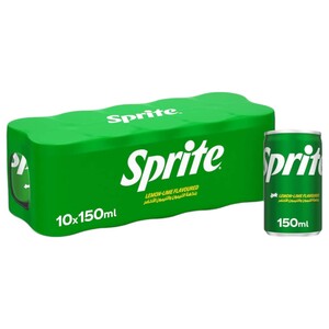 Sprite Carbonated Soft Drink Lemon Lime 150Ml X10