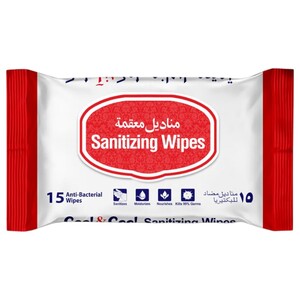 Cool & Cool Sanitizing Wipes 15 Sheets