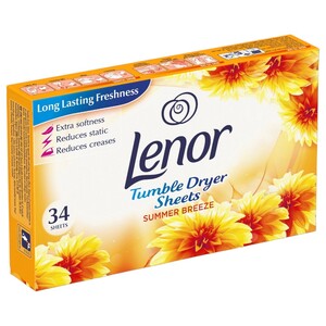 Lenor Tumble Dryer Sheets Summer 34 Pieces