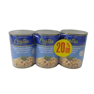 Cortas Garbanzo Boiled Chickpeas 400G *3 -20%
