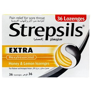 Strepsils Extra Honey & Lemon Lozenges 36 Pieces