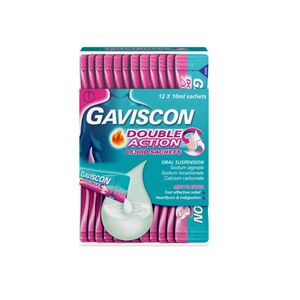 Gaviscon Double Action Liquid Mint Sachet 10 Ml 12 Pcs