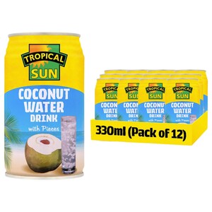 Tropical Sun Coconut Water With Pieces 330Ml X12