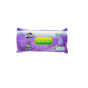 Wow Skin Wipes Anti-Bacterial Lavander 10'S