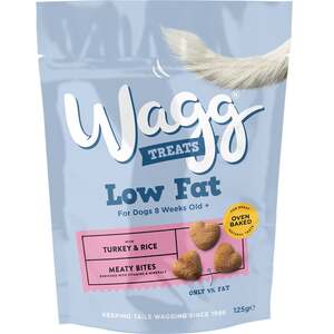 Wagg Treats Low Fat (8W+) Meaty Bites Turkey & Rice 125G