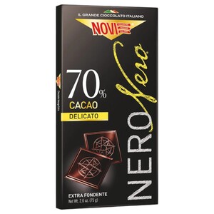 Novi Nero 70% Dark Chocolate Cacao Extra Fondente Delicato 75G