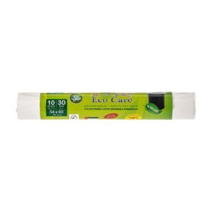 Eco Care Garbage Bags White Hd Roll 54 X 60 Cm 30 Pcs
