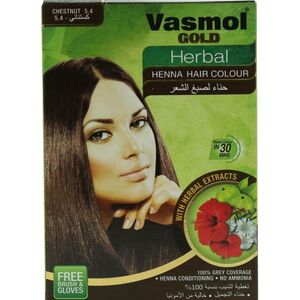 Vasmol Hair Color Gold Herbal Henna Chestnut 10 Gr 6 Sachets