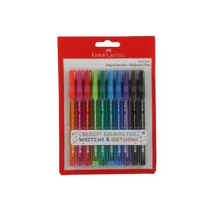 Faber Castell Triflow Ball Pen 0.7Mm Blister 10'S Assorted - Fcin340790