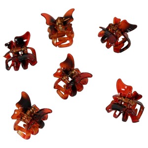 Molly & Rose Butterfly Hair Clips Brown 6 Pieces