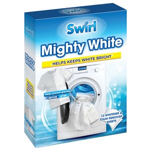 Swirl Mighty White Whitener & Stain Remover Sheets 12 Pieces