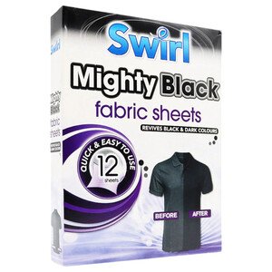 Swirl Mighty Black Fabric Sheets 12 Pieces