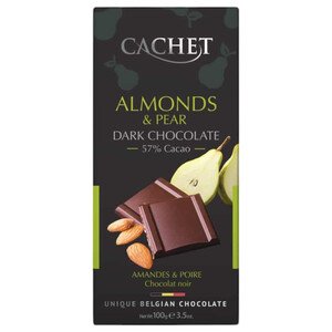 Cachet Dark Chocolate With Almonds & Pear 100G