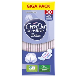 Everyday Sensitive Cotton Super Ultra Plus 30 Pieces