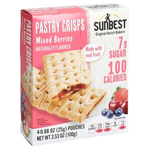 Sunbest Pastry Crisps Mixed Berries 100G