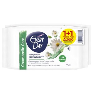 Everyday Intime Wipes Chamomile Care 15 Wipes 2 Pieces