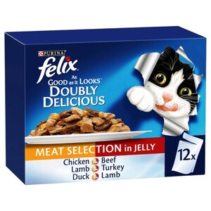 Felix Cat Food Meat Selection In Jelly 12 Sachets 85G