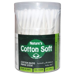 Nature's Cotton Soft Cotton Buds Soft & Safe 100 Pieces
