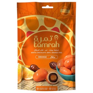 Tamrah White Chocolate, Dates Coated Orange 100G