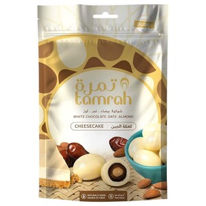 Tamrah White Chocolate Cheesecake Coated Dates With Almonds 100G