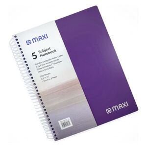 Maxi Spiral Polypropylene Notebook Subject 5 Spiral 200 Sheets 11 X 8.5 Mx-11-Ppsub5