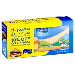Al Rawabi Sandwich Cheese Slices 400G X2