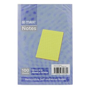 Maxi Sticky Notes Lined 5 Neon Col Assorted 98 X 150Mm 20 Sheets
