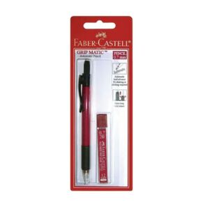 Faber Castell Mechanical Pencil + Leads 0.7 Grip Matic 1377 Black And Red