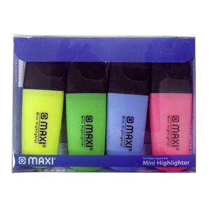 Maxi Mini Highlighter Fluorescent Mx-25/4 4 Pcs