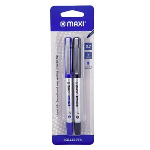 Maxi Roller Pen Needle Tip Blister Of 2 Pcs 0.7 Mm (1 Blue + 1 Black)