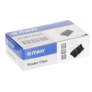 Maxi Binder Clip Mx-Bcl25 Black 25 Mm 12 Pcs