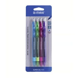 Maxi Gel Pen 0.7 Mm Mx-Gp7-4 Assorted 4 Pcs