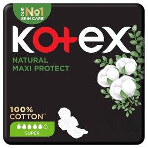Kotex Pads Natural Maxi Protect Super 10 Pieces