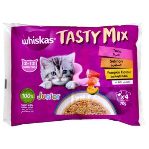 Whiskas Tasty Mix Tuna Salmon Pumpkin 4 Pieces 70G