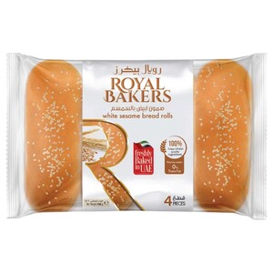 Royal Bakers White Sesame Bread Rolls 4 Pieces 260G