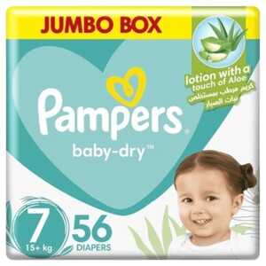 Pampers Baby Diapers Size 7 Jumbo Box 56 Pieces