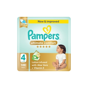 Pampers Baby Diaper Premium Care Taped Mega Box Size 4 100 Pcs