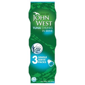 John West Tuna Chunks Brine 80G X3