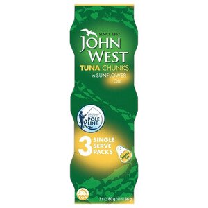 John West Tuna Chunks In Sunflower Oil 80G X3