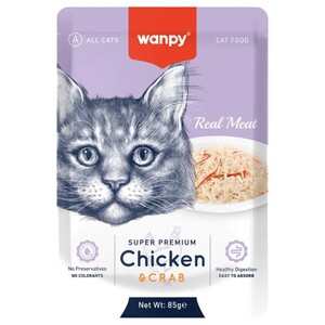 Wanpy Cat Food Super Premium Chicken & Crab In Jelly 85G