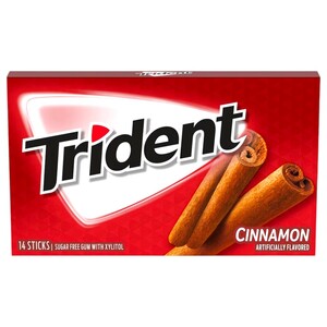 Trident Gum Cinnamon Sugar Free 14 Pieces 26G