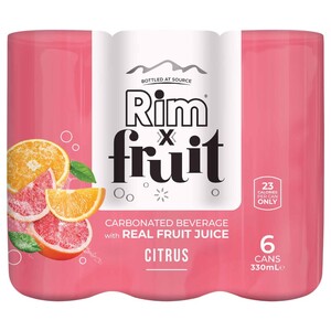 Rim X Fruit Flavored Sparkling Water Citrus 330Ml X6