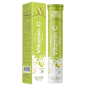 Sunshine Vitamin C 1000 Mg Effervescent Lemon Tabs 20 Pieces 80G