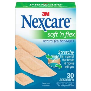 Nexcare Bandages Soft 'N Flex 30 Pieces